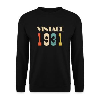 2016 Vintage Édition limitée Cadeau - Sweat-shirt Unisexe - noir - Devant - Alina (178cm) & Michal (187cm)