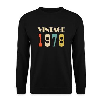 1969 Vintage Édition limitée Cadeau - Sweat-shirt Unisexe - noir - Devant - Alina (178cm) & Michal (187cm)