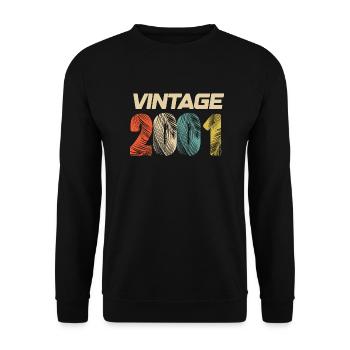 Vintage 2001 Retro - Best-seller - Sweat-shirt Unisexe - noir - Devant - Alina (178cm) & Michal (187cm)