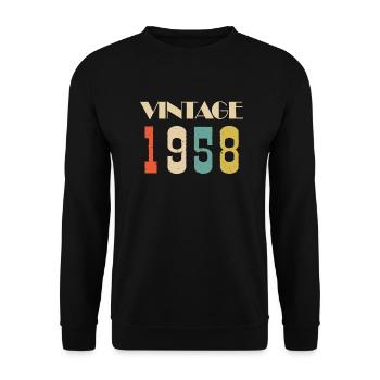 1989 Vintage Édition limitée Cadeau - Sweat-shirt Unisexe - noir - Devant - Alina (178cm) & Michal (187cm)