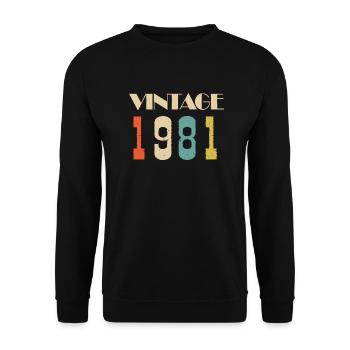 1966 Vintage Édition limitée Cadeau - Sweat-shirt Unisexe - noir - Devant - Alina (178cm) & Michal (187cm)