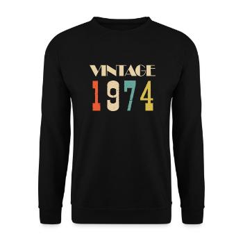 1973 Vintage Limited Edition Gift - Unisex Sweatshirt - black - Front - Alina (178cm) & Michal (187cm)