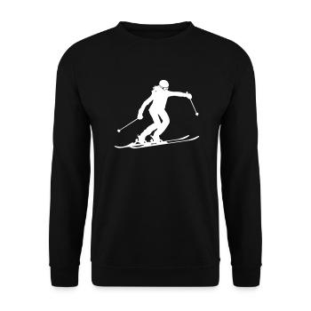 Skiing Skiing Woman Silhouette - Unisex Sweatshirt - black - Front - Alina (178cm) & Michal (187cm)