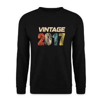 Jahrgang 2017 Retro - Bestseller - Unisex Pullover - Schwarz - Vorne - Alina (178cm) & Michal (187cm)
