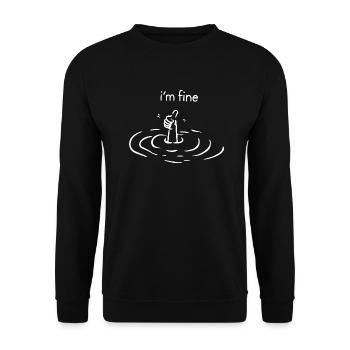 I'm Fine Print - Unisex Sweatshirt - black - Front - Alina (178cm) & Michal (187cm)