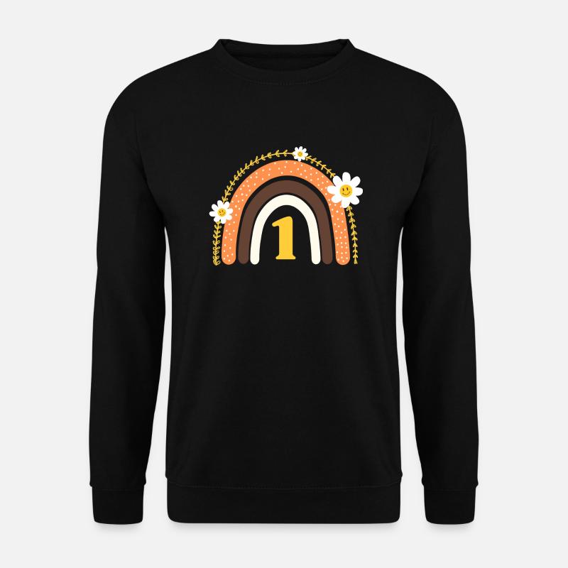 1e anniversaire rainbow jaune - Sweat-shirt Unisexe - noir