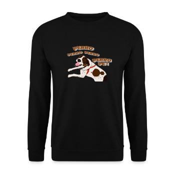 Morris IV weißer und brauner Welpe - Unisex Pullover - Schwarz - Vorne - Alina (178cm) & Michal (187cm)