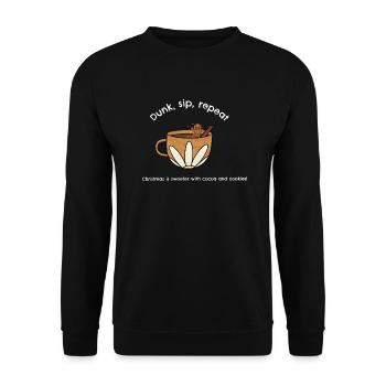 Hot Cocoa Cookie T Shirt Design - Unisex Sweatshirt - black - Front - Alina (178cm) & Michal (187cm)