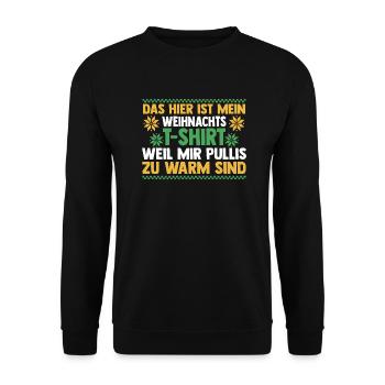Weihnachtsmann Weihnachten Hässliche Weihnachten - Unisex Pullover - Schwarz - Vorne - Alina (178cm) & Michal (187cm)
