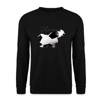 La carte de la Slovénie encadre le vrai football EN - Sweat-shirt Unisexe - noir - Devant - Alina (178cm) & Michal (187cm)
