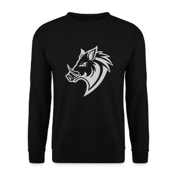 Frankenwaldshirts - Wildsau - Unisex Pullover - Schwarz - Vorne - Alina (178cm) & Michal (187cm)