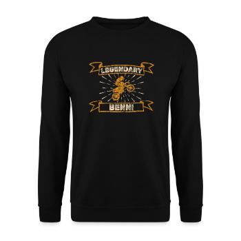 Motorcycle Benni - Unisex Sweatshirt - black - Front - Alina (178cm) & Michal (187cm)