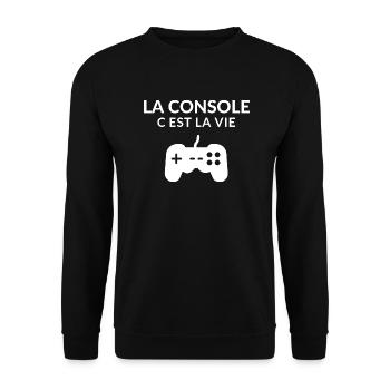 The C console is life. Geek,Gamer,Gaming,Humor - Unisex Sweatshirt - black - Front - Alina (178cm) & Michal (187cm)