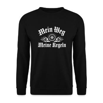 Mein Weg, Meine Regeln - Unisex Sweatshirt - black - Front - Alina (178cm) & Michal (187cm)