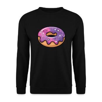 Kosmische Galaxie Donut - Unisex Pullover - Schwarz - Vorne - Alina (178cm) & Michal (187cm)