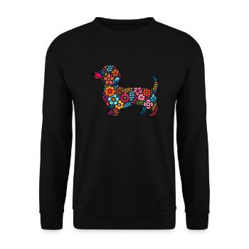 Dachshund for women Dachshund owners - Unisex Sweatshirt - black - Front - Alina (178cm) & Michal (187cm)