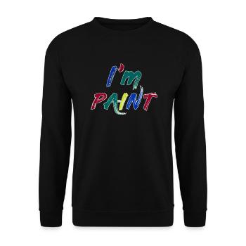 JE SUIS PEINTRE - J’adore peindre au doigt – Peintures au doigt - Sweat-shirt Unisexe - noir - Devant - Alina (178cm) & Michal (187cm)
