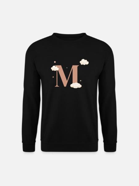 Letter m clouds stars - Unisex Sweatshirt - black