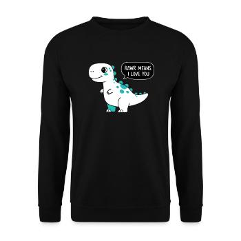 Rawr signifie Je t’aime - Sweat-shirt Unisexe - noir - Devant - Alina (178cm) & Michal (187cm)