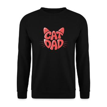 Katze Papa - Unisex Pullover - Schwarz - Vorne - Alina (178cm) & Michal (187cm)