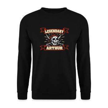 Arthur - Unisex Pullover - Schwarz - Vorne - Alina (178cm) & Michal (187cm)
