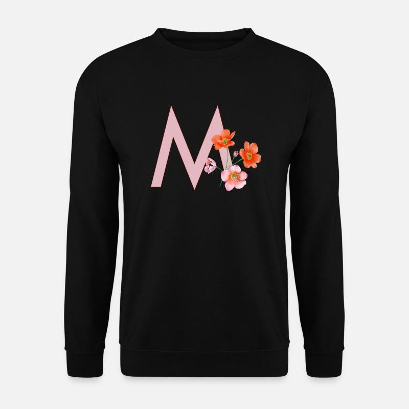 M with flowers - Unisex Sweatshirt - black