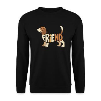 Beagle Friend - Cool Pet Logo - Unisex Sweatshirt - black - Front - Alina (178cm) & Michal (187cm)