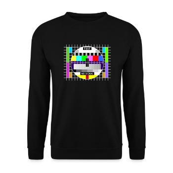 Test Image Television Screen End of Broadcast Display - Unisex Sweatshirt - black - Front - Alina (178cm) & Michal (187cm)