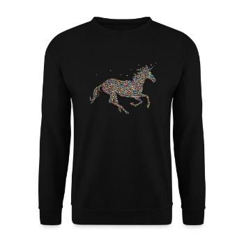 horse350 - Unisex Pullover - Schwarz - Vorne - Alina (178cm) & Michal (187cm)