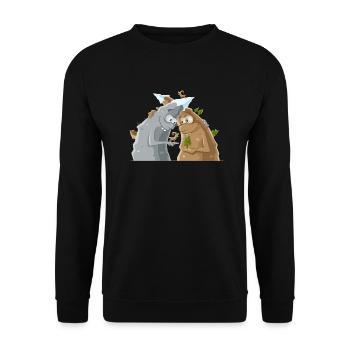 VL123_Berge_4c - Unisex Pullover - Schwarz - Vorne - Alina (178cm) & Michal (187cm)