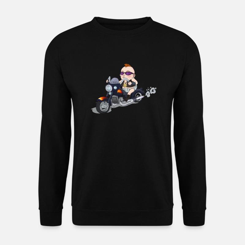 Cool Motorrad Chopper Biker Baby Punker Peace - Unisex Pullover - Schwarz