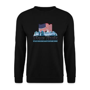 New York - Unisex Pullover - Schwarz - Vorne - Alina (178cm) & Michal (187cm)