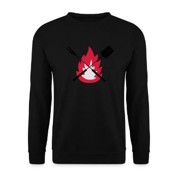 bbq cook tools fire on BBQ best gift idea - Unisex Sweatshirt - black - Front - Alina (178cm) & Michal (187cm)