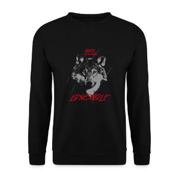 Lonely wolf - Unisex Sweatshirt - black - Front - Alina (178cm) & Michal (187cm)