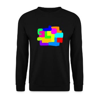 Kunst Gemaelde Modern Art - Unisex Pullover - Schwarz - Vorne - Alina (178cm) & Michal (187cm)