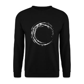 Circle Brush Modern cool vector white - Unisex Sweatshirt - black - Front - Alina (178cm) & Michal (187cm)