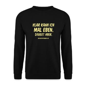 Mal eben - Unisex Pullover - Schwarz - Vorne - Alina (178cm) & Michal (187cm)