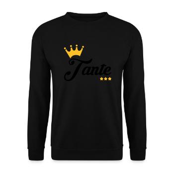 Onkel / Tante / Vetter / Cousin / Kusine - Unisex Pullover - Schwarz - Vorne - Alina (178cm) & Michal (187cm)