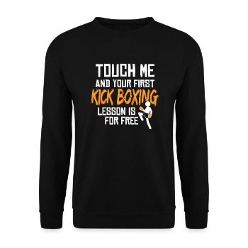 Lustiges Kickboxen Kickboxer Boxen Kick Boxing - Unisex Pullover - Schwarz - Vorne - Alina (178cm) & Michal (187cm)
