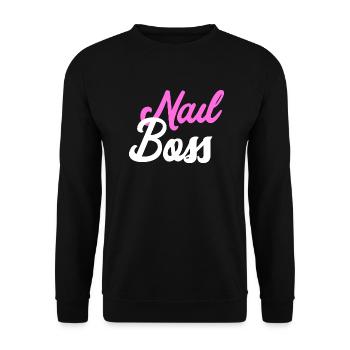 Nail Boss - Nageldesign - Unisex Pullover - Schwarz - Vorne - Alina (178cm) & Michal (187cm)
