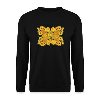Vincent van Gogh Tournesols Tournesols Papillon - Sweat-shirt Unisexe - noir - Devant - Alina (178cm) & Michal (187cm)