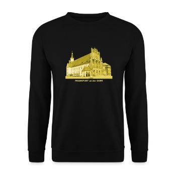 Frankfurt Oder Rathaus Brandenburg Gotik - Unisex Pullover - Schwarz - Vorne - Alina (178cm) & Michal (187cm)
