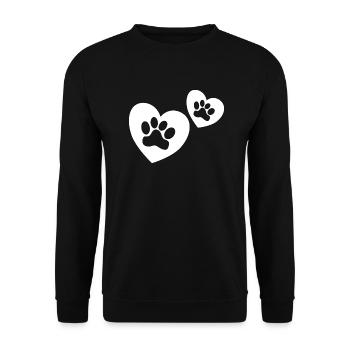 Herzschlag Hund Dog Frequenz Puls EKG - Unisex Pullover - Schwarz - Vorne - Alina (178cm) & Michal (187cm)