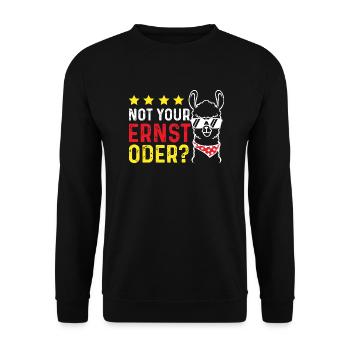 Not your Ernst Alpakka - Unisex Pullover - Schwarz - Vorne - Alina (178cm) & Michal (187cm)