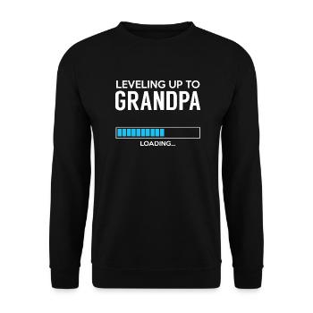 Leveling up to GRANDPA - Loading - Unisex Pullover - Schwarz - Vorne - Alina (178cm) & Michal (187cm)