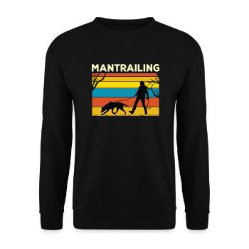 Mantrailer Mantrailing Fährtenhund Hundesport - Unisex Pullover - Schwarz - Vorne - Alina (178cm) & Michal (187cm)