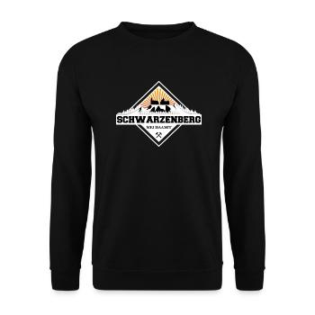 100% Schwarzenberg Erzgebirge - Unisex Pullover - Schwarz - Vorne - Alina (178cm) & Michal (187cm)