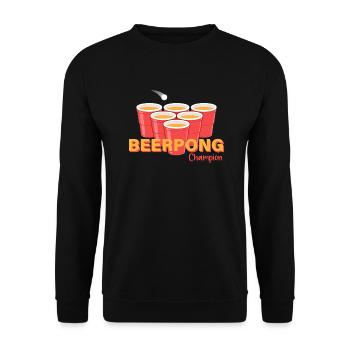 Beerpong - Drinking Game - Unisex Sweatshirt - black - Front - Alina (178cm) & Michal (187cm)