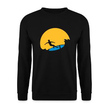Sun Wave Surfer - Unisex Sweatshirt - black - Front - Alina (178cm) & Michal (187cm)