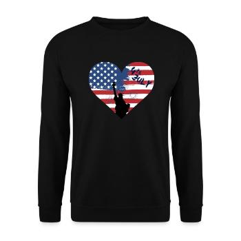 4thof July Independence Day - Unisex Pullover - Schwarz - Vorne - Alina (178cm) & Michal (187cm)
